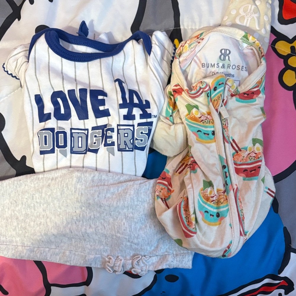 Blue and White Dodgers Baby Outfit